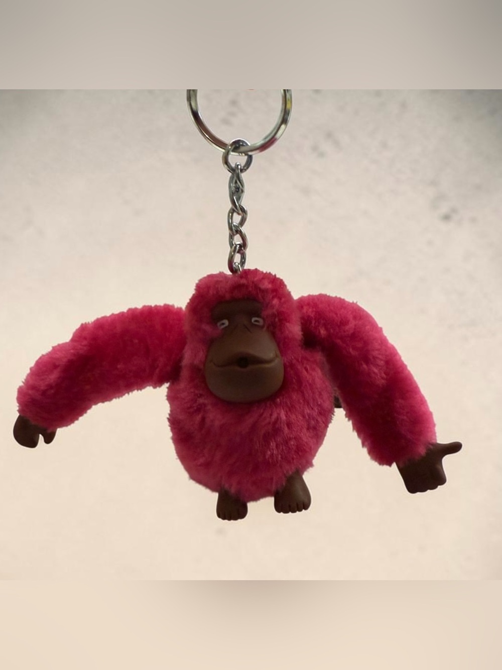 Kipling Large Gorilla Monkey Keychain with name Arno Hot Pink